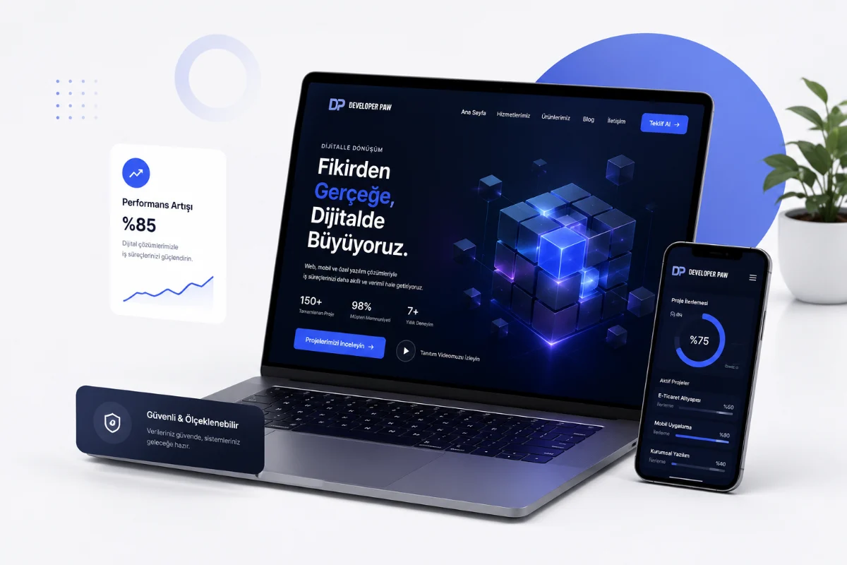 THE PAW DIGITAL arayüzünün dizüstü bilgisayar ve telefon üzerindeki görünümü